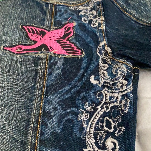 Denim jacket with embroidered and patches - Picture 7 of 9